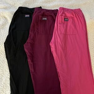 Bundle Cherokee Scrub Pants - Flare leg - Black, Pink, Maroon - Women’s - Medium